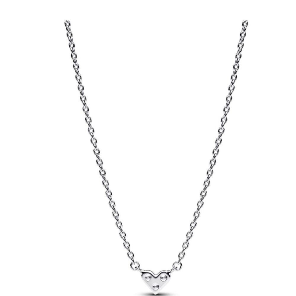 Pandora Triple Heart Necklace in Sterling Silver – Elegant & Romantic